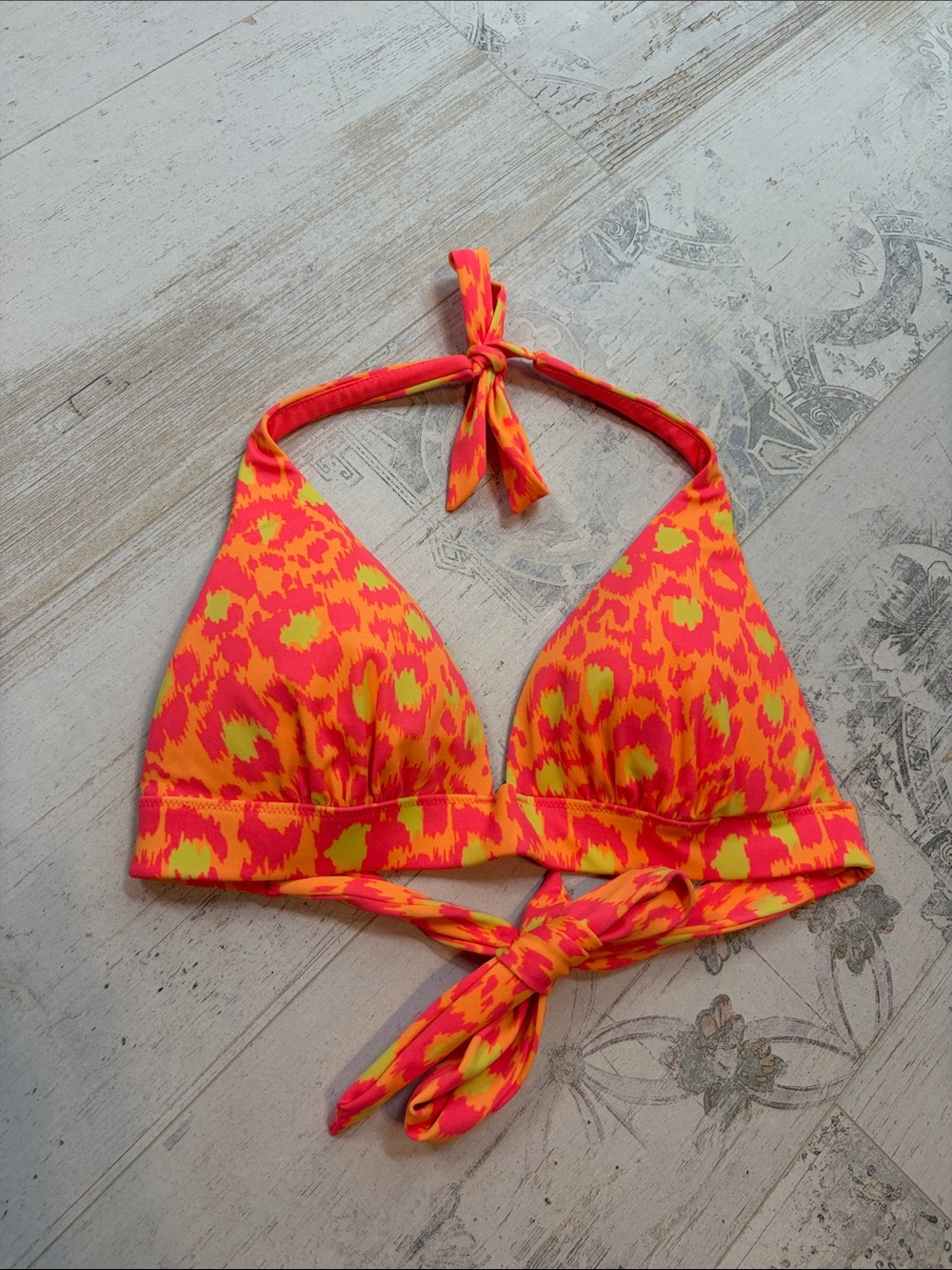 Victorias Secret Neon Animal Print Triangle Bikini Top